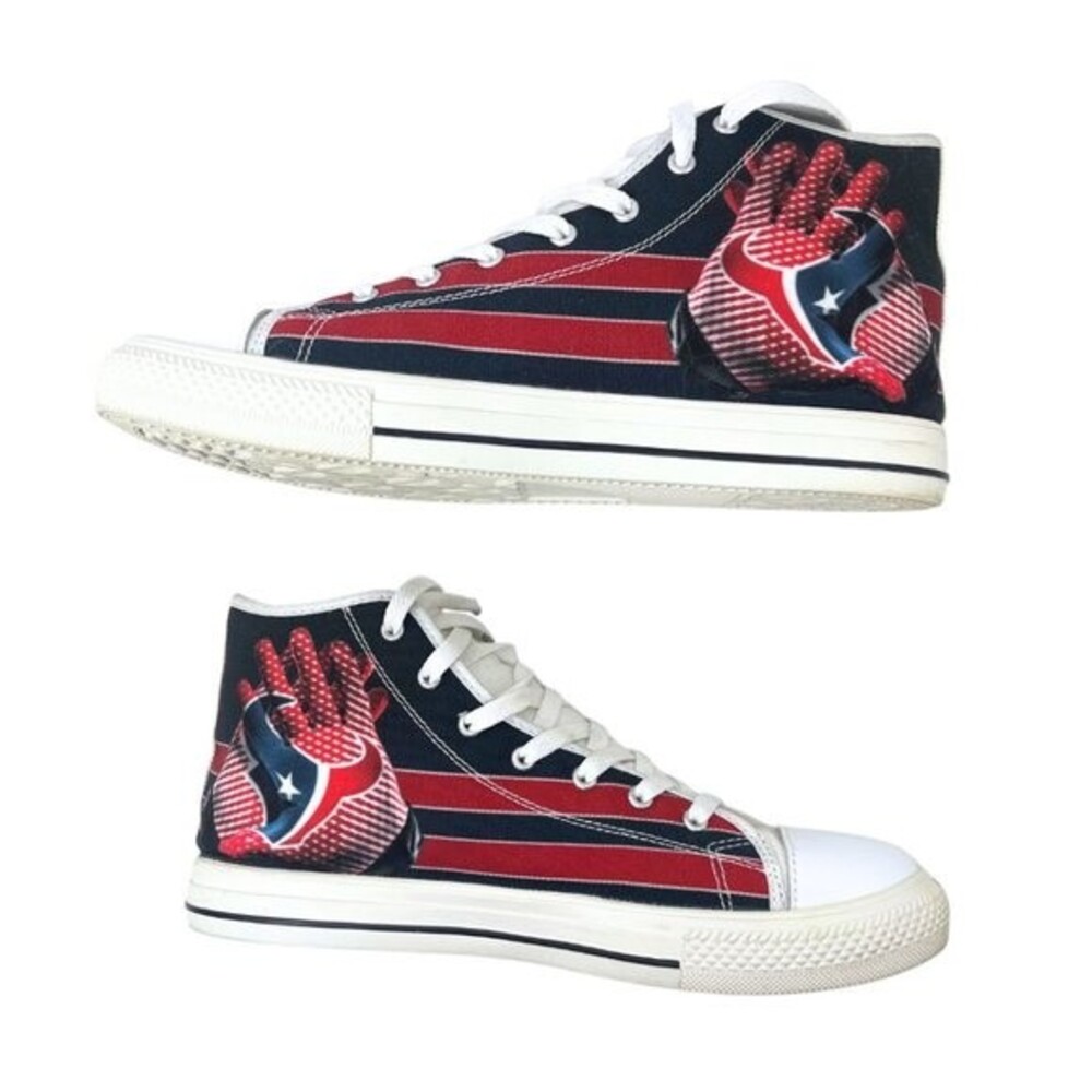 Texans -Men's High Top Shoes - Custom Men's High Top Sneakers Size 10